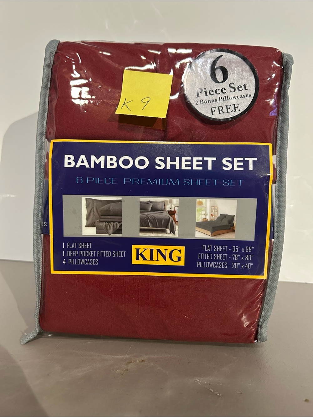 Bamboo Sheet Set - King - Deep Red